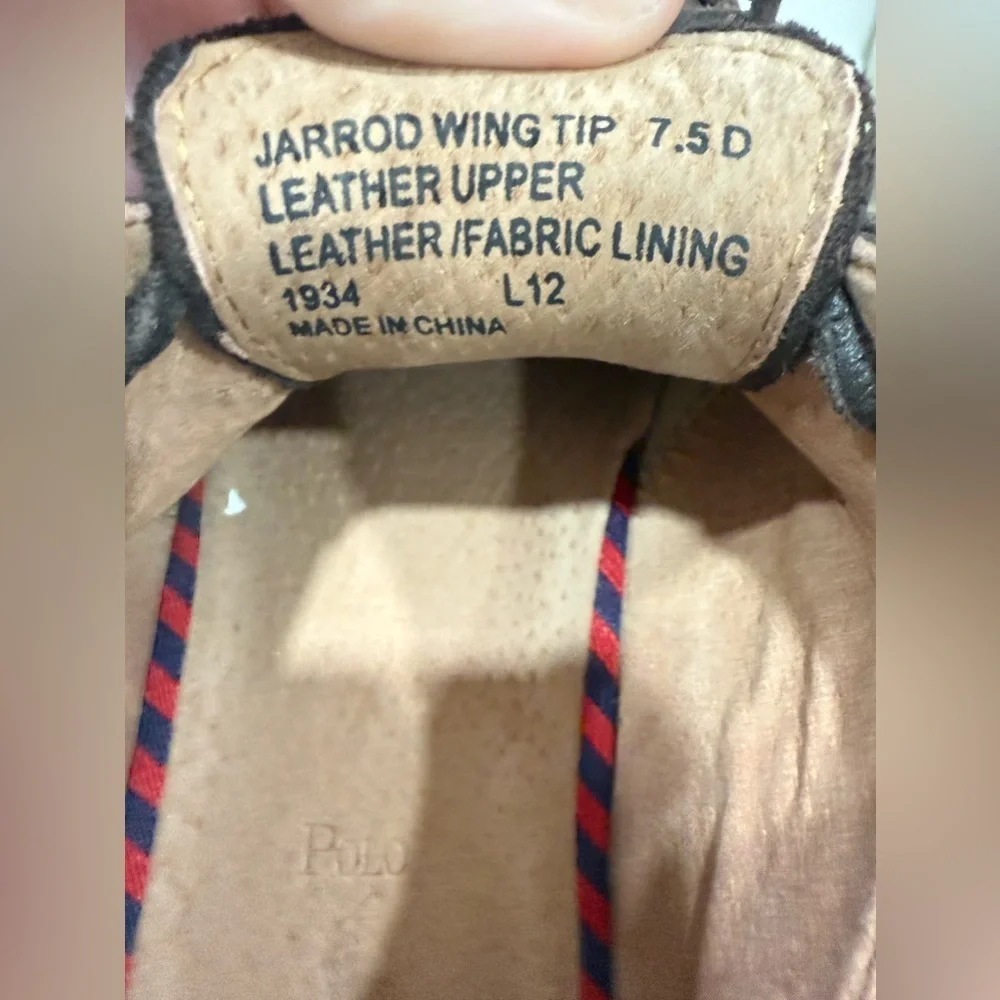 Polo Ralph Lauren Jarrod Brown Leather Oxfords Men Size 7,5 D